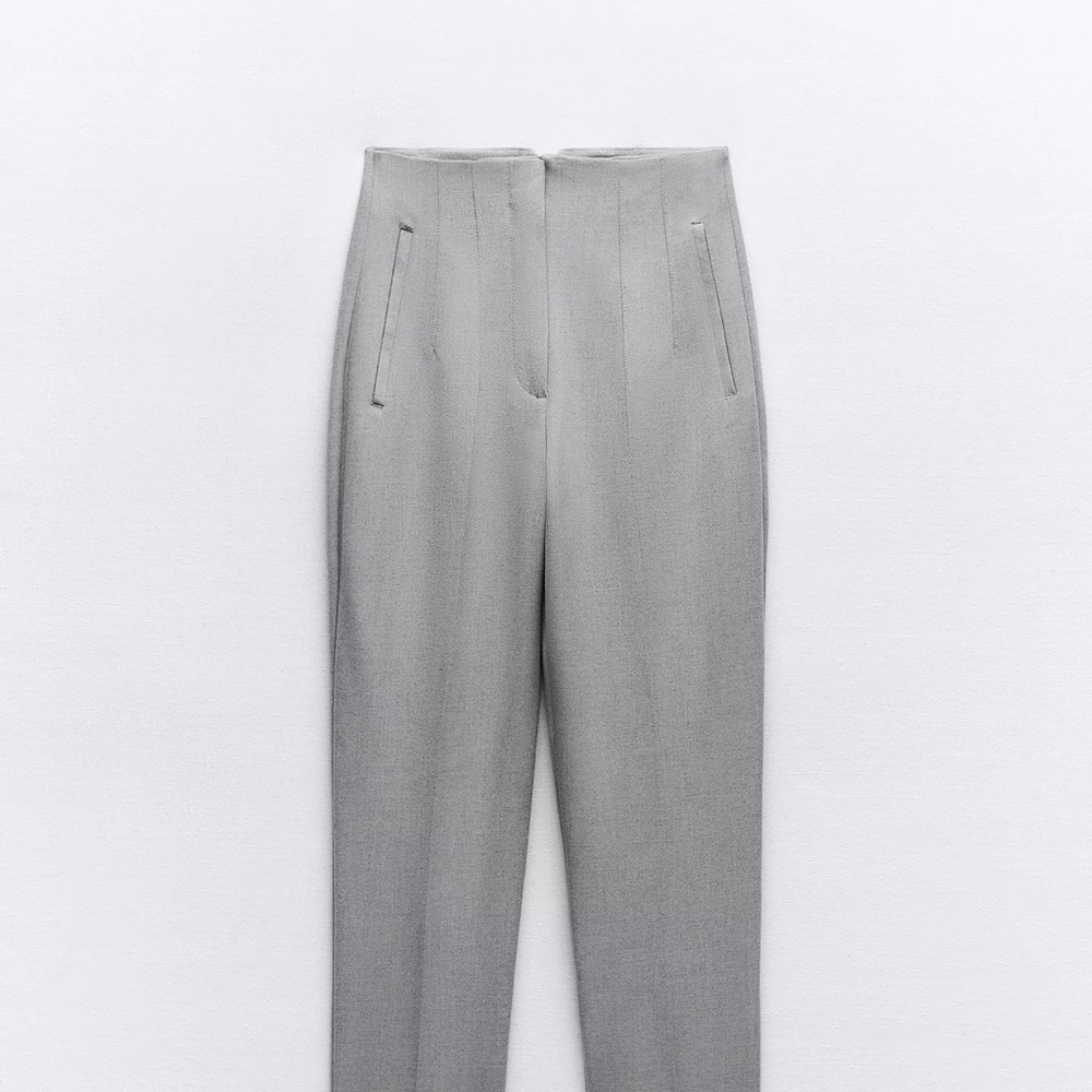 Zara Gray High-Waisted Trousers